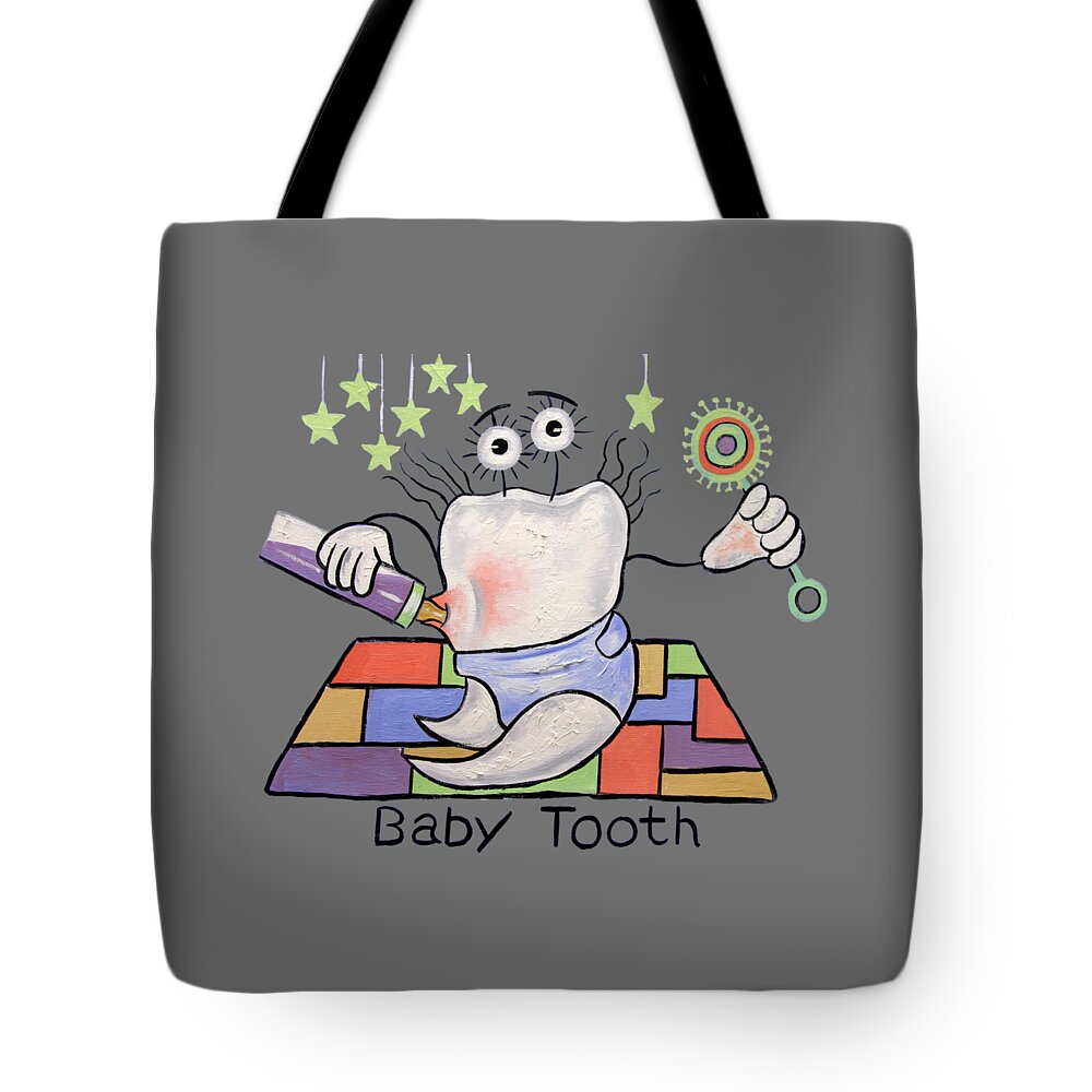 Baby Tooth T-shirts Tote Bag featuring the painting Baby Tooth T-Shirt by Anthony Falbo