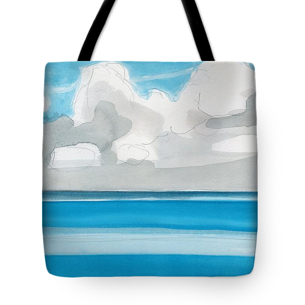 Watercolor Tote Bag featuring the painting Bacalar, Mexico by Dick Sauer