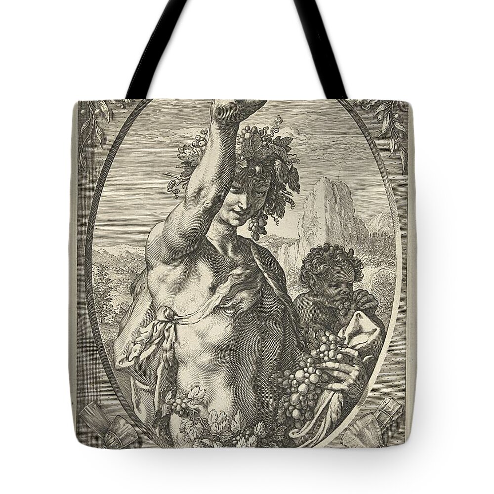 Bacchus Tote Bag featuring the drawing Bacchus god of ectasy by Vintage Collectables