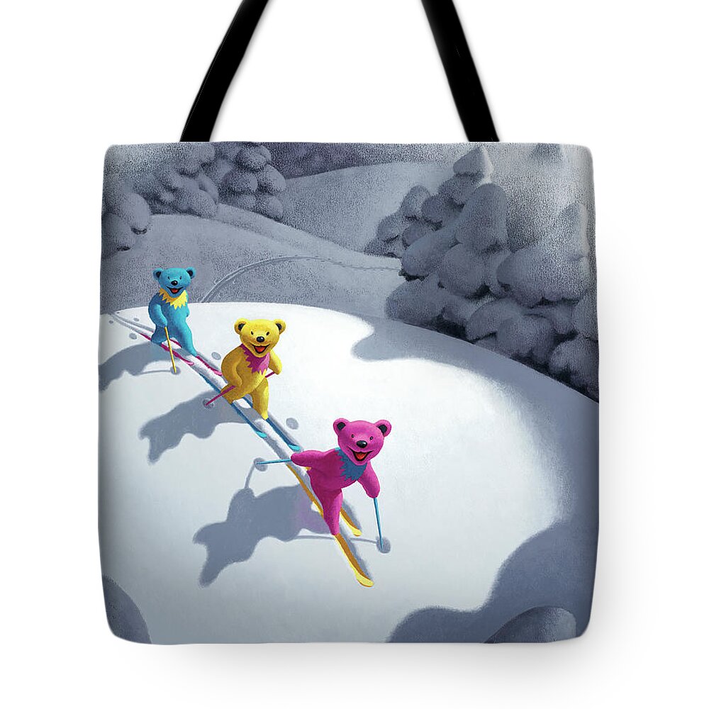 Bears Tote Bag featuring the painting Back Country Bears by Chris Miles