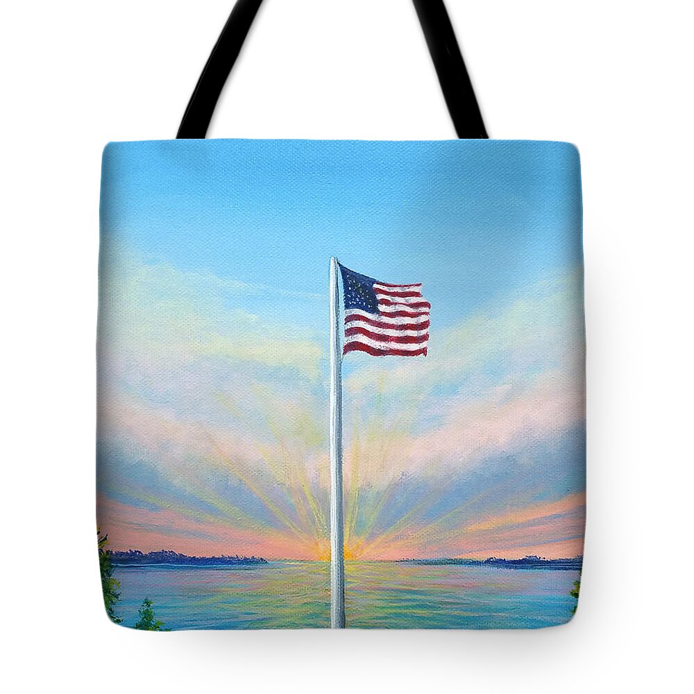 Back Tote Bag featuring the painting Back in the USA by Sarah Irland