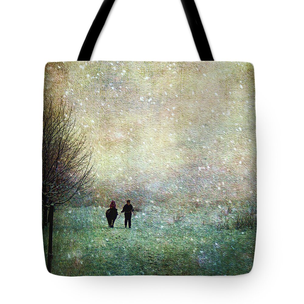 Fog Tote Bag featuring the photograph Back to the Barn by Kathy Bassett