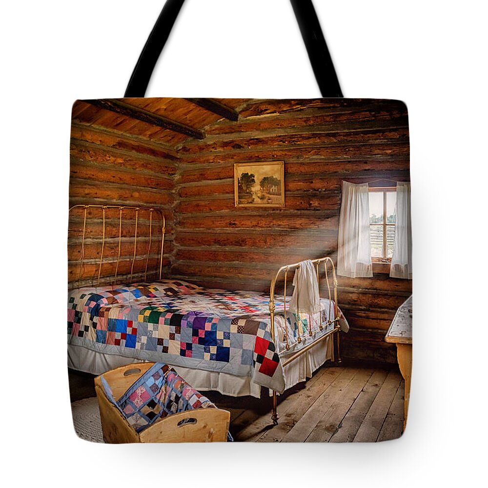 Back To The Basics Bedroom Tote Bag featuring the photograph Back to the Basics Bedroom by Priscilla Burgers