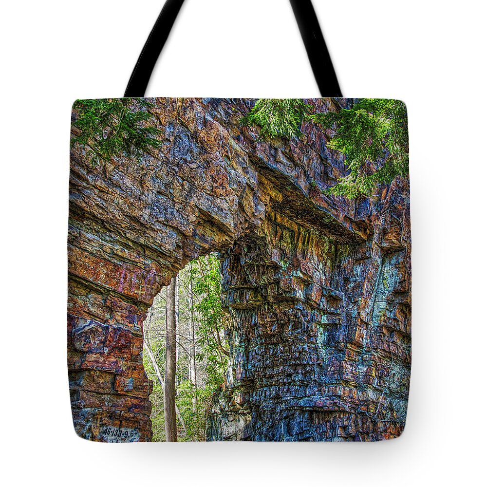 Tunnel Tote Bag featuring the photograph Backbone Rock Tunnel by Dale R Carlson