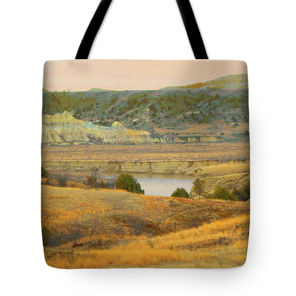 North Dakota Tote Bag featuring the photograph Badlands River Dream by Cris Fulton