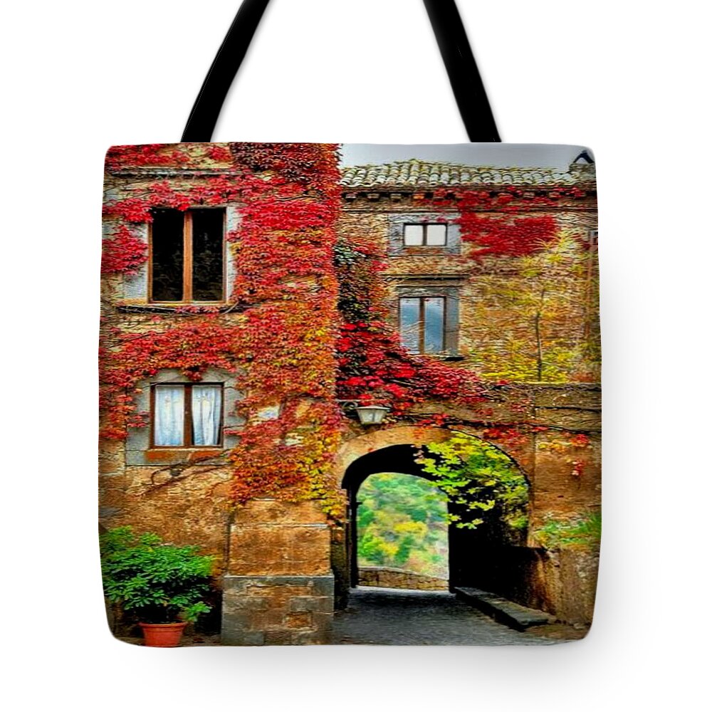  Tote Bag featuring the photograph Bagnoregio Italy by Digital Art Cafe