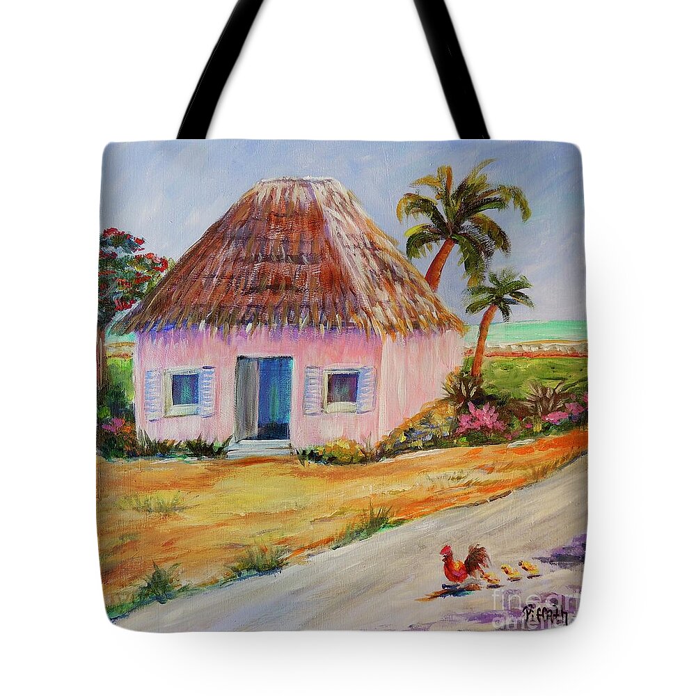 Bahama Shack Tote Bag featuring the painting Bahamian Shack painting by Patricia Piffath