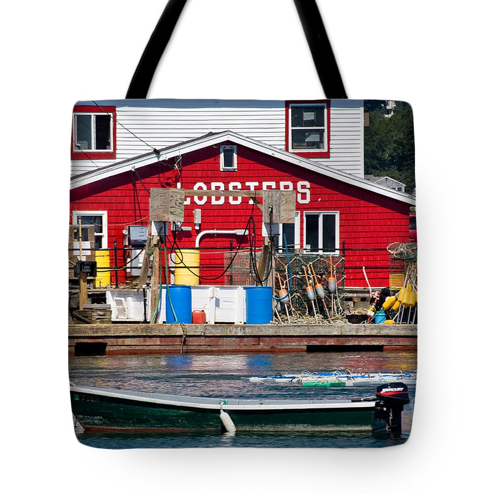 August Tote Bag featuring the photograph Bailey Island Lobster Pound by Susan Cole Kelly