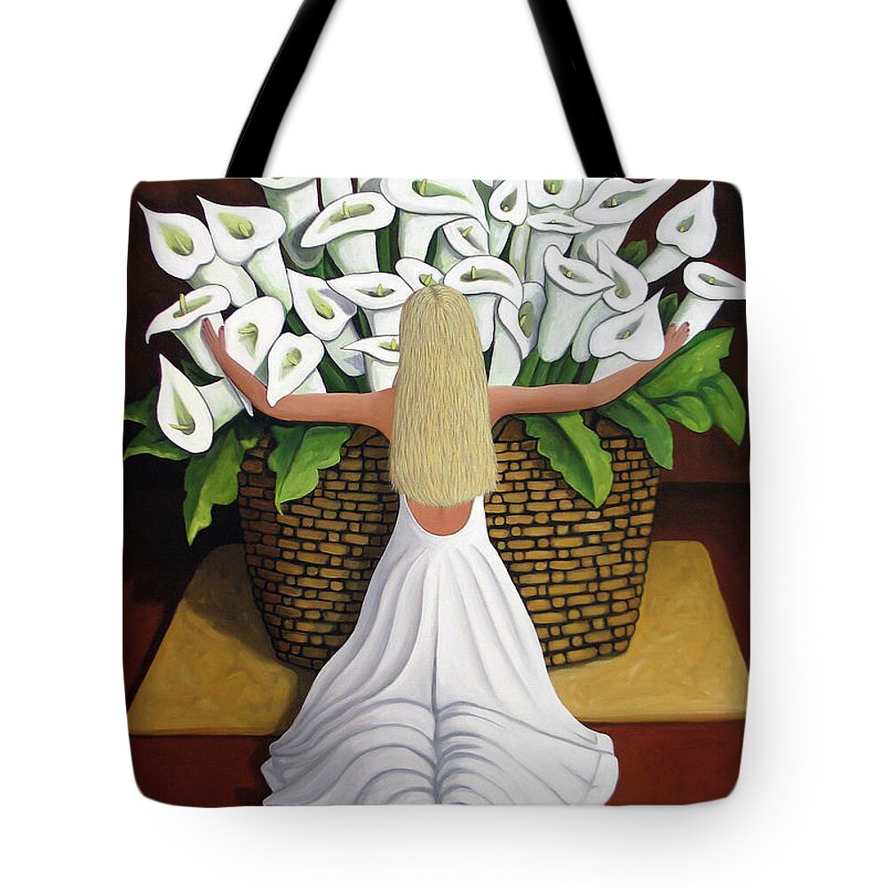 Garden Tote Bag featuring the painting BaileyRae Lilies by Lance Headlee