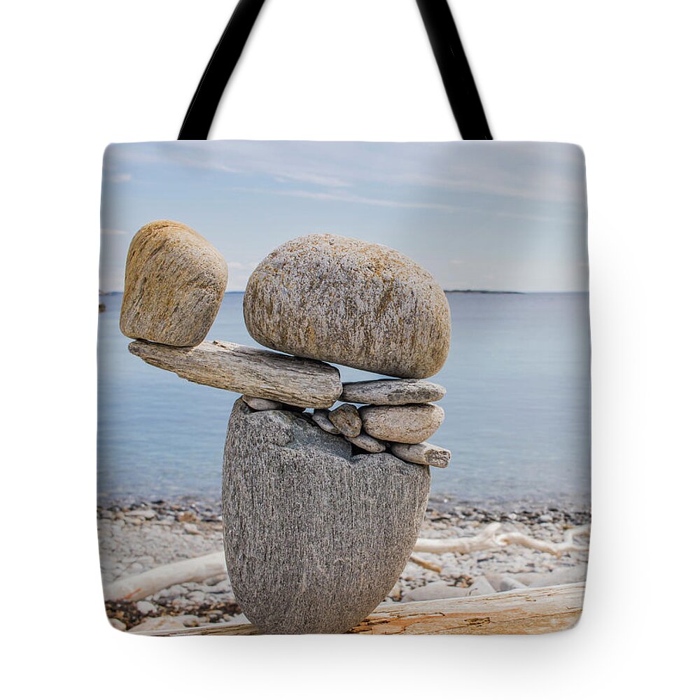 Rocks Tote Bag featuring the photograph Balanced by Holly Ross