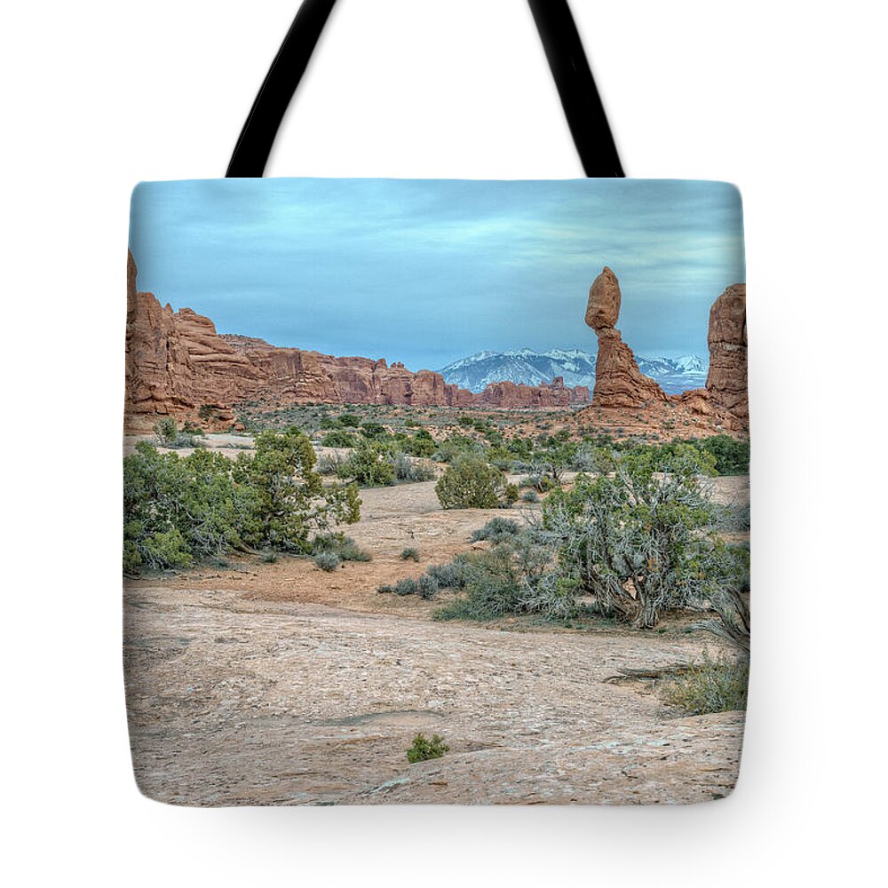 Landscape Tote Bag featuring the photograph Balanced Rock by Brett Engle