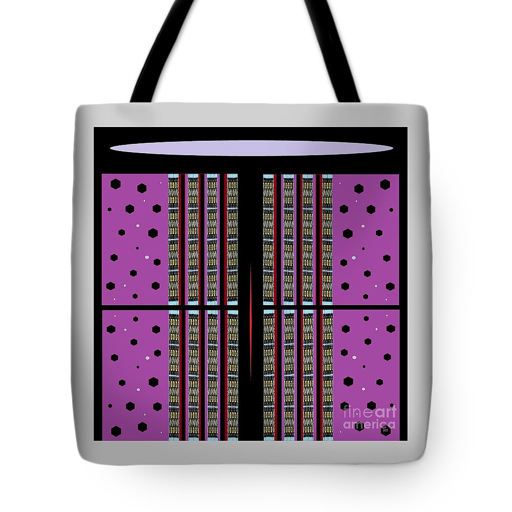 Abstract Tote Bag featuring the digital art Balancing Act by Helena Tiainen