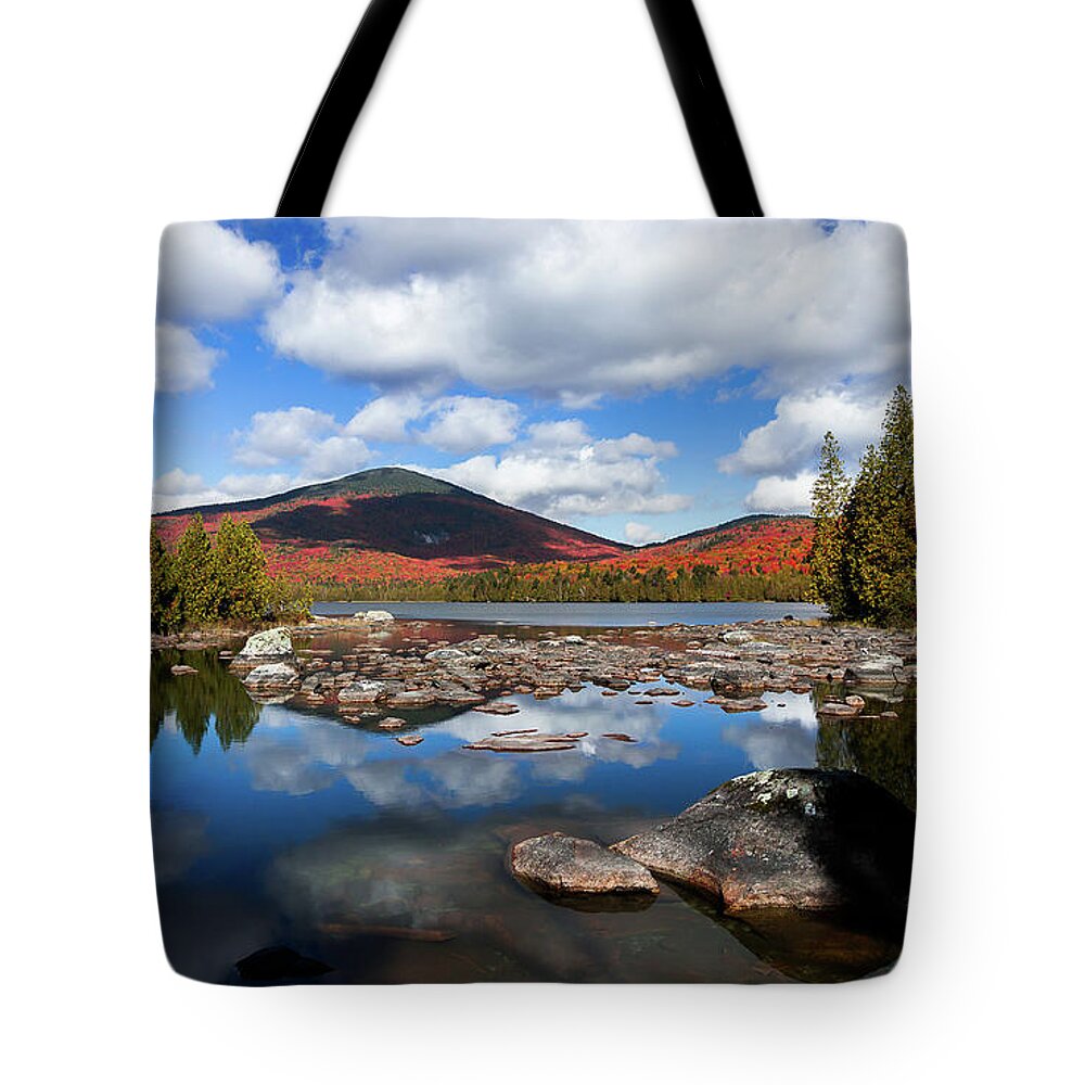 Vermont Tote Bag featuring the photograph Bald Mountain Fall Reflection by Tim Kirchoff