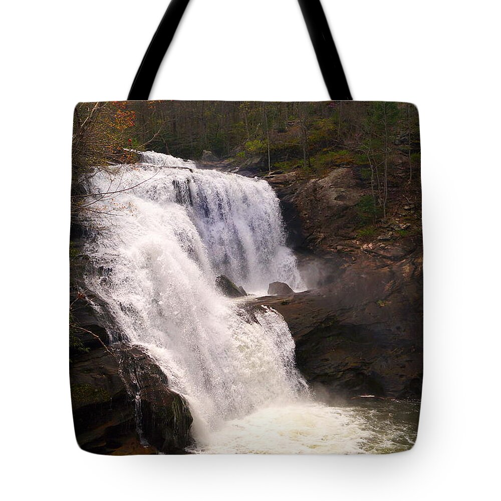 Waterfall Tote Bag featuring the photograph Bald River Falls by Beth Collins