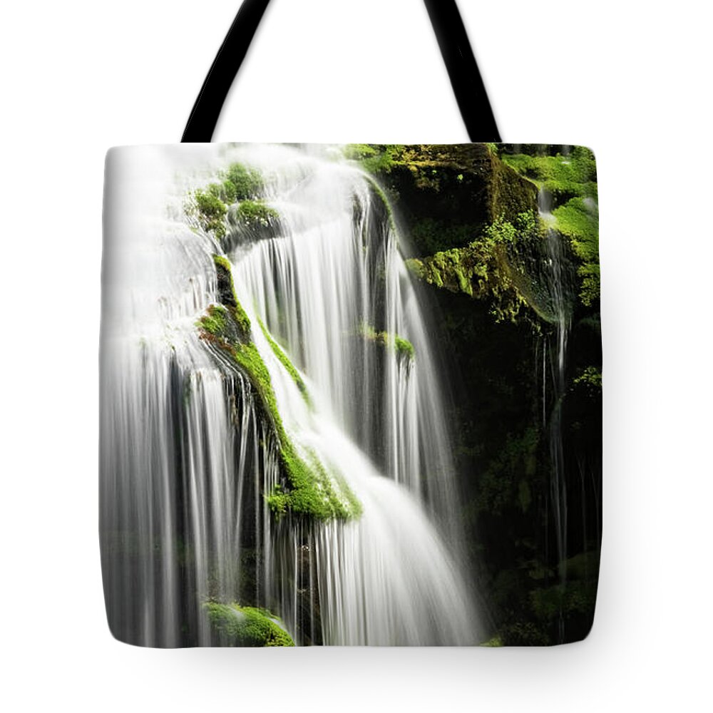 Water Tote Bag featuring the photograph Bald River Falls by Nicki McManus