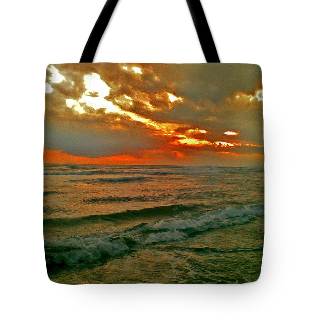Bali Tote Bag featuring the digital art Bali Evening Sky by Mark Sellers
