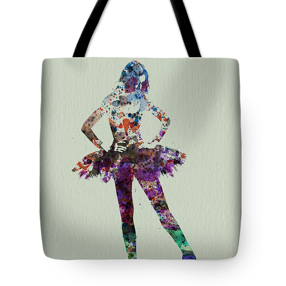 Ballerina Tote Bag featuring the painting Ballerina watercolor by Naxart Studio