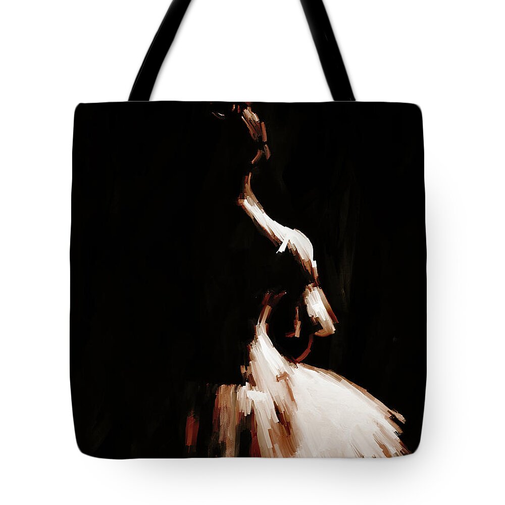 Ballerina Tote Bag featuring the painting Ballet Woman 9J by Gull G
