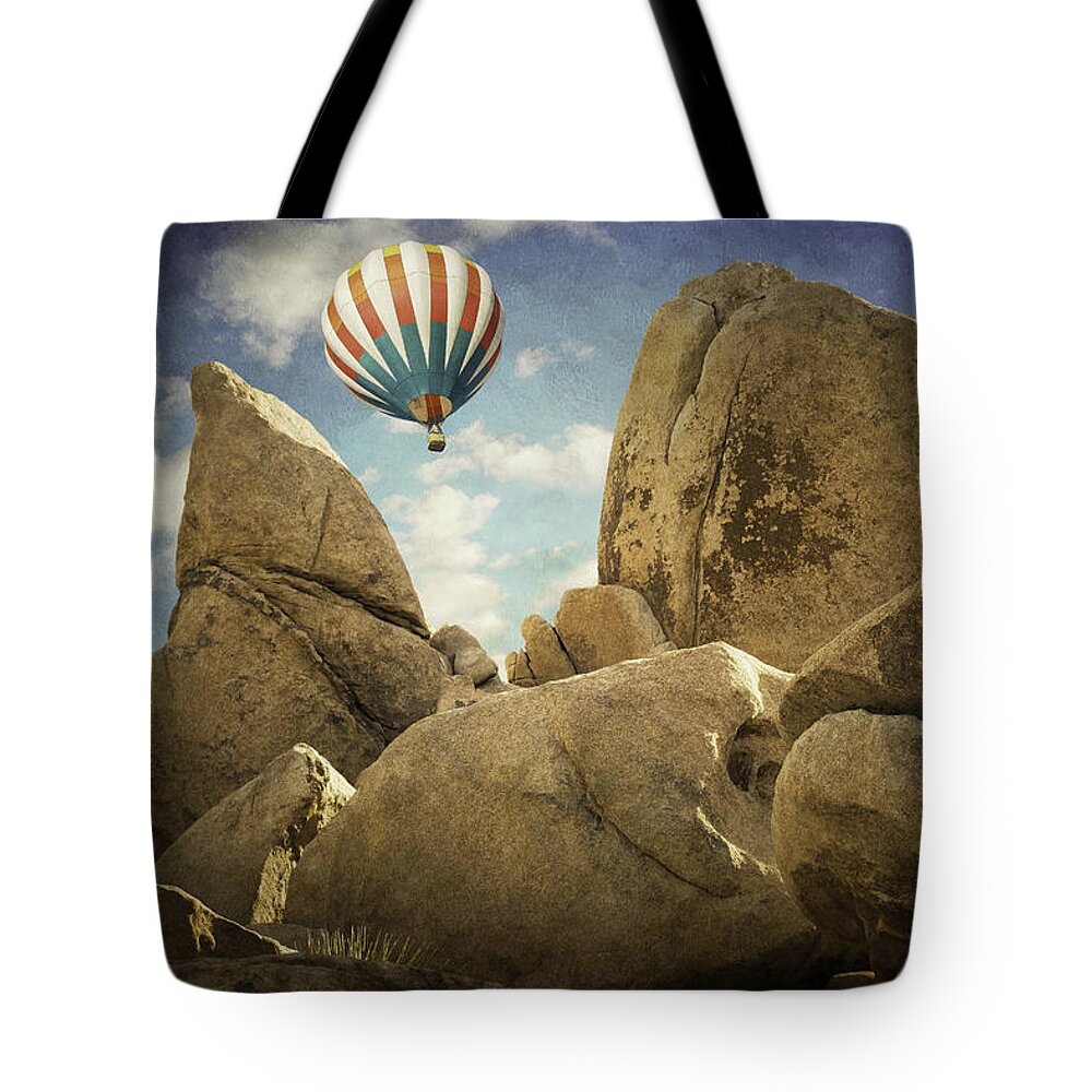 Boulders Tote Bag featuring the photograph Ballooning in Joshua Tree by Sandra Selle Rodriguez