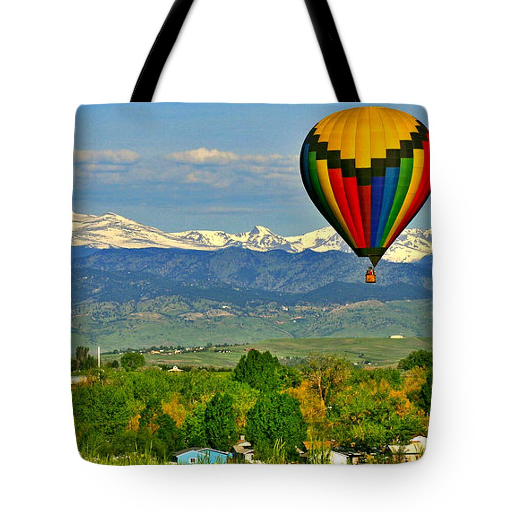 Colorado Tote Bag featuring the photograph Ballooning Over The Rockies by Scott Mahon
