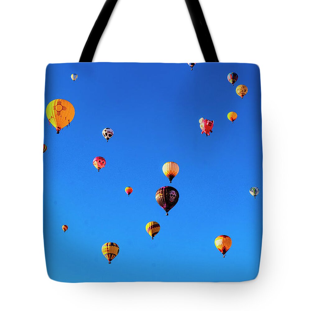 Albuquerque New Mexico Tote Bag featuring the photograph Balloons Galore by Tom Singleton