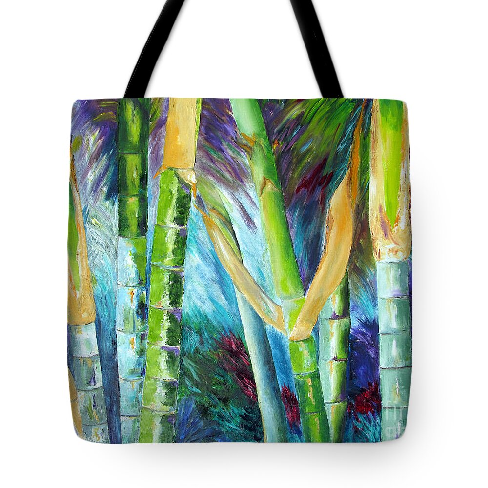 Bamboo Tote Bag featuring the painting Bamboo Delight by Lisa Boyd