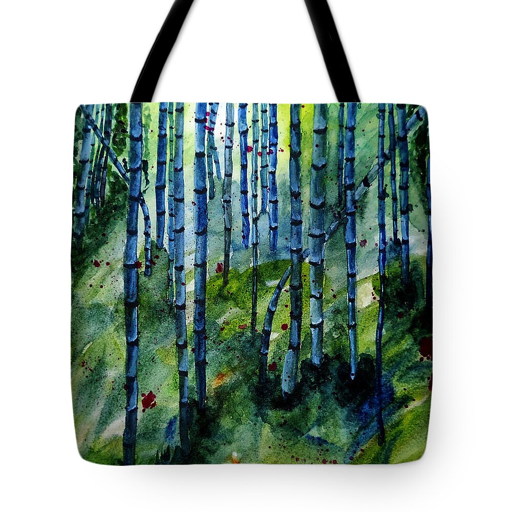 Bamboo Tote Bag featuring the painting Bamboo Forest by Carol Crisafi