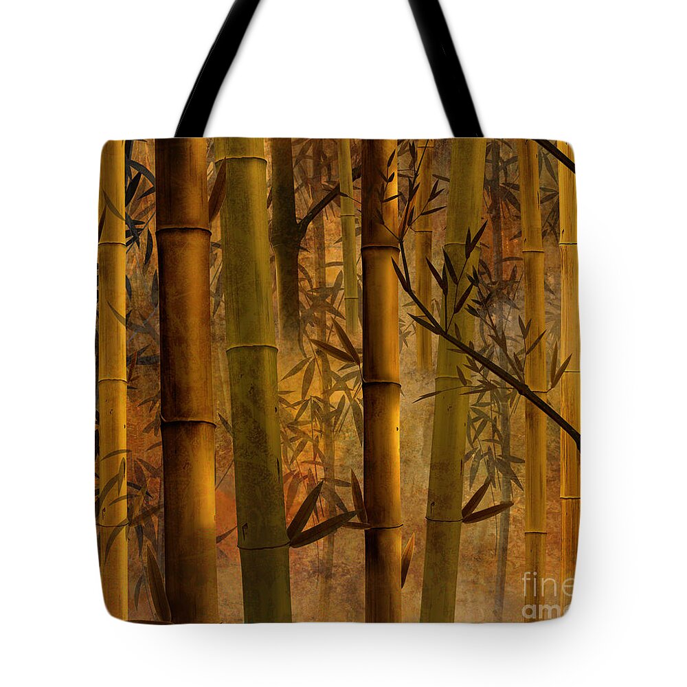 Bamboo Tote Bag featuring the digital art Bamboo Heaven by Peter Awax