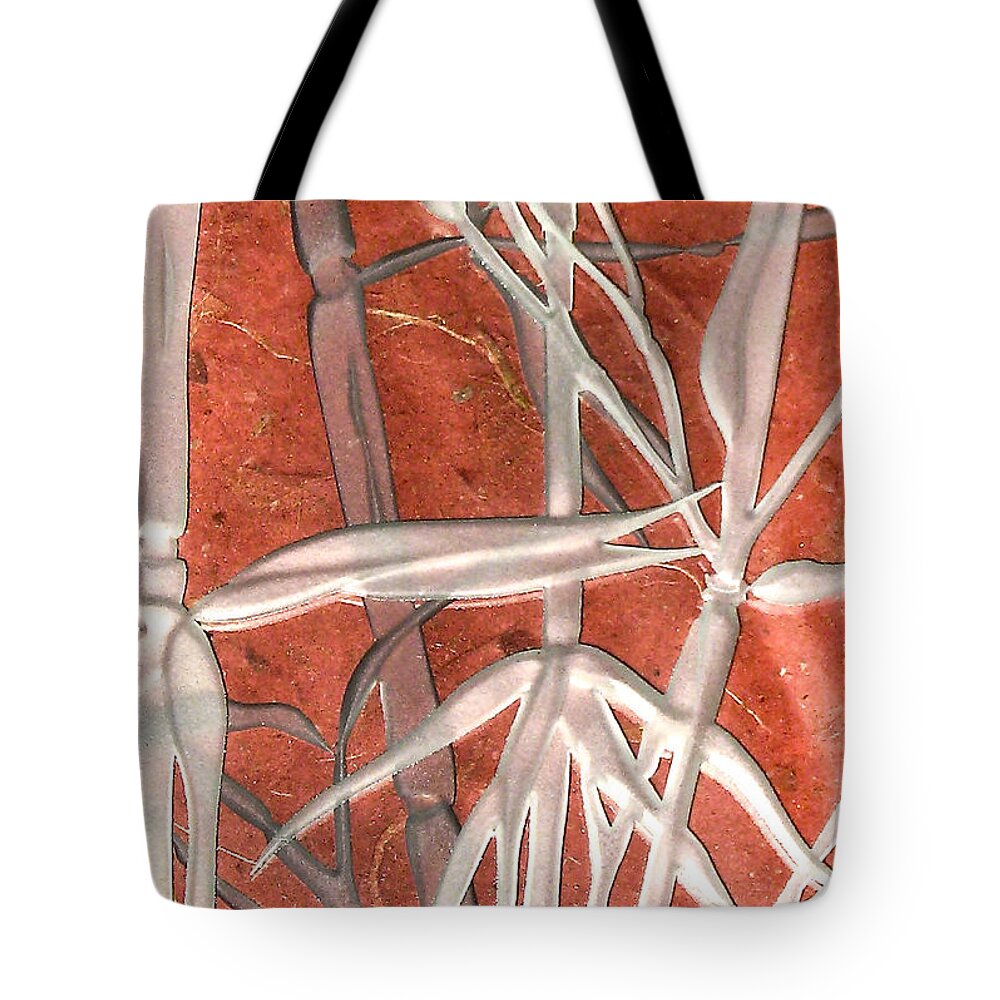 Red Tote Bag featuring the photograph Golden Bamboo by Alone Larsen