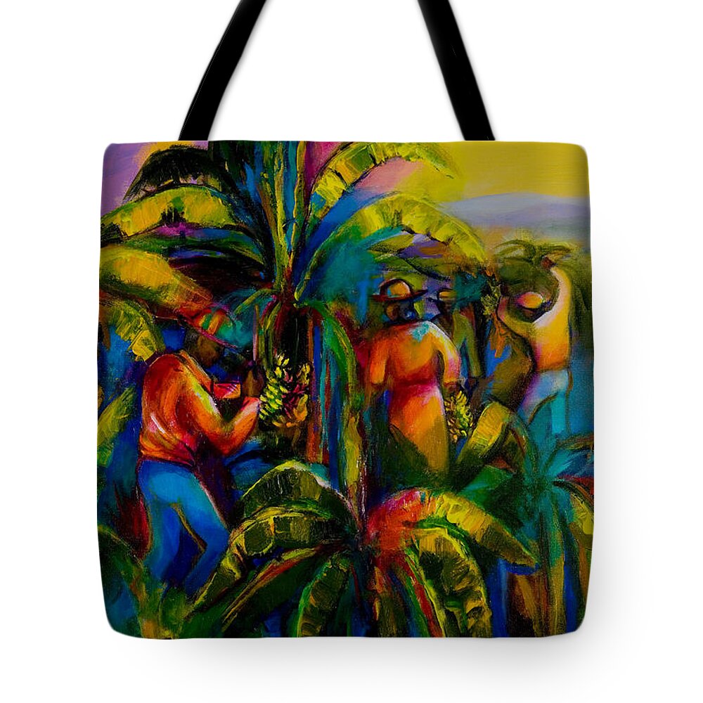 Banana Tote Bag featuring the painting Banana Plantation by Cynthia McLean