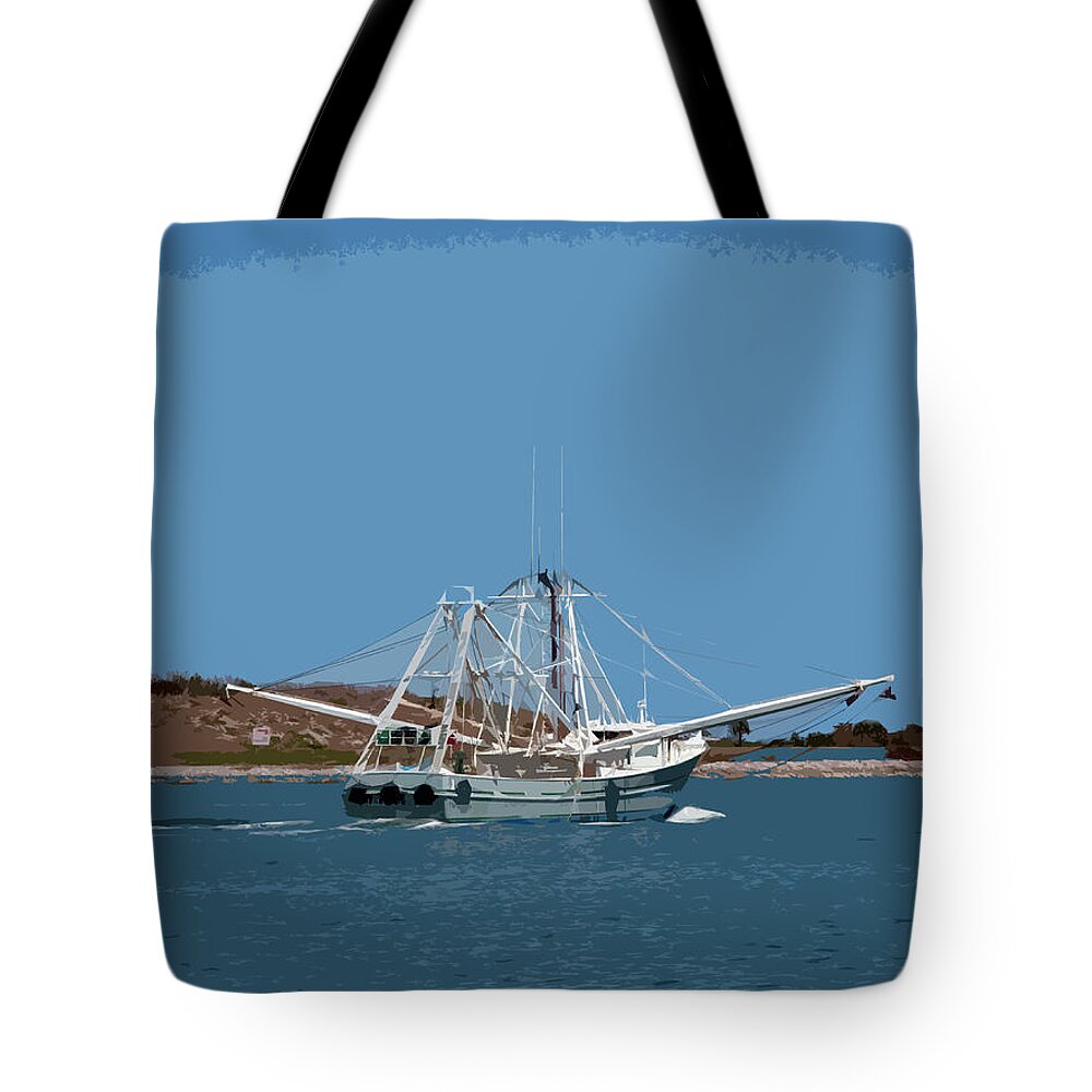 Florida Tote Bag featuring the painting Band of Gold departing Port Canaveral by Allan Hughes