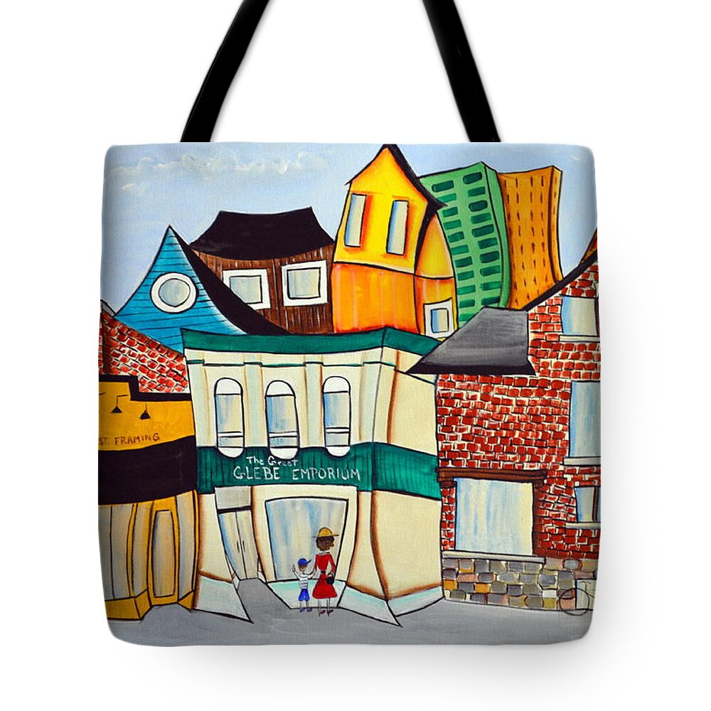 Abstract Tote Bag featuring the painting Bank Street West by Heather Lovat-Fraser