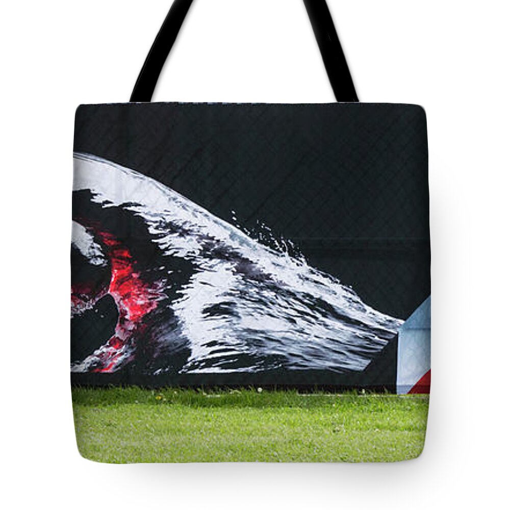 America's Cup Tote Bag featuring the photograph Banner Puma America's Cup by Chuck Kuhn