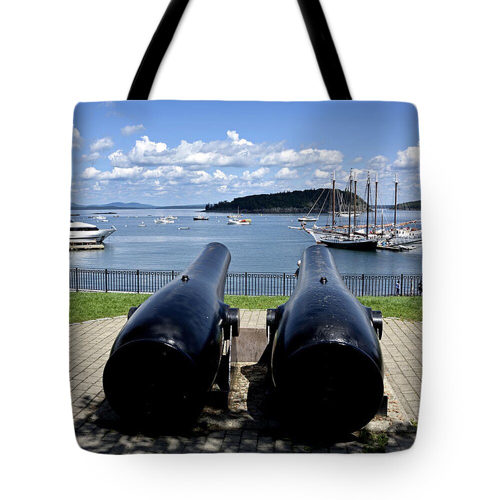 bar Harbor Tote Bag featuring the photograph Bar Harbor - Maine - Canons at Agamont Park by Brendan Reals