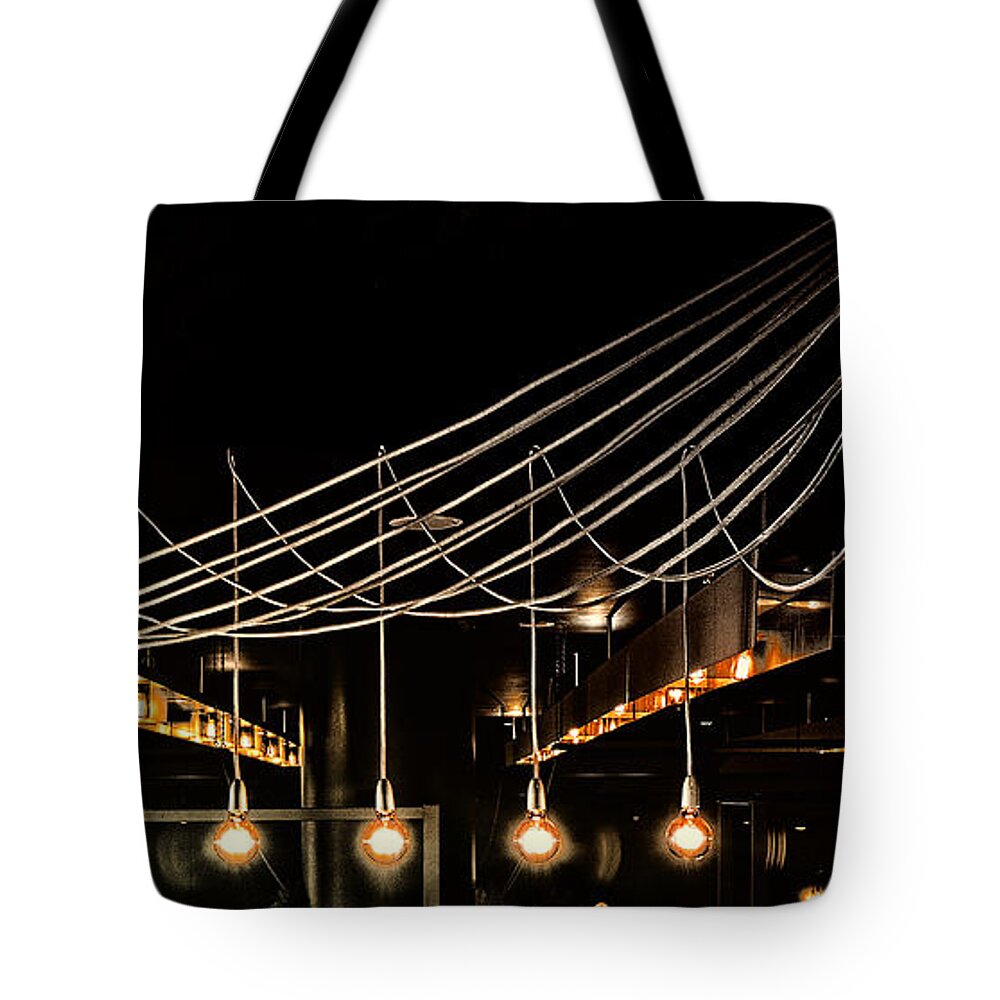 Bar Tote Bag featuring the photograph Bar lights by Andrei SKY