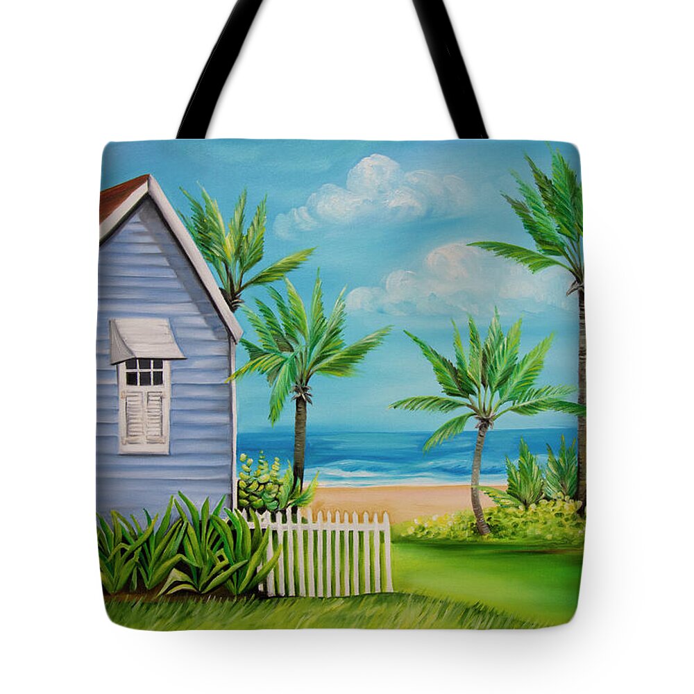 Barbados Tote Bag featuring the painting Barbados Beach House by Barbara Noel