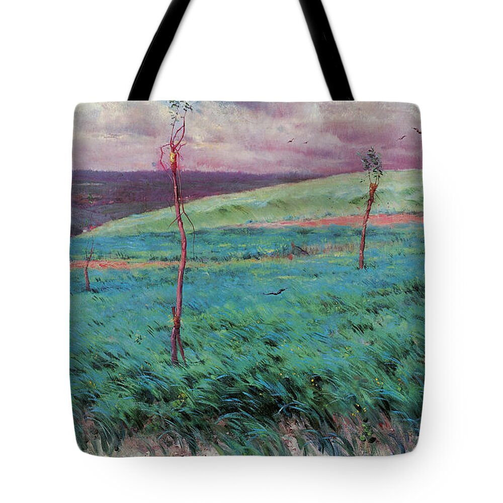 Louis Ritter Tote Bag featuring the photograph Barley Field Giverny by Louis Ritter
