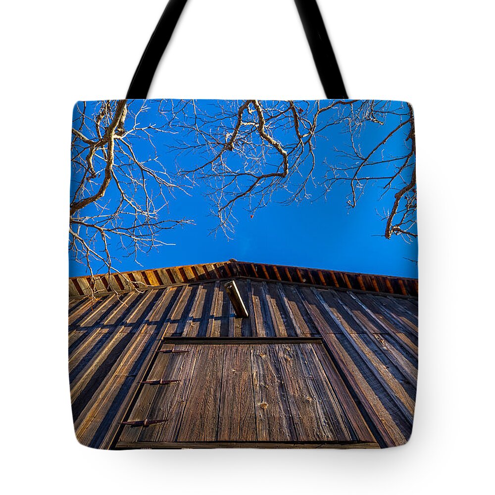 Barn Tote Bag featuring the photograph Barn and Trees by Derek Dean