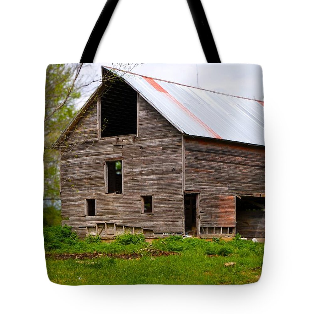 Old Barn Tote Bag featuring the photograph Barn in 3D by Toni Berry