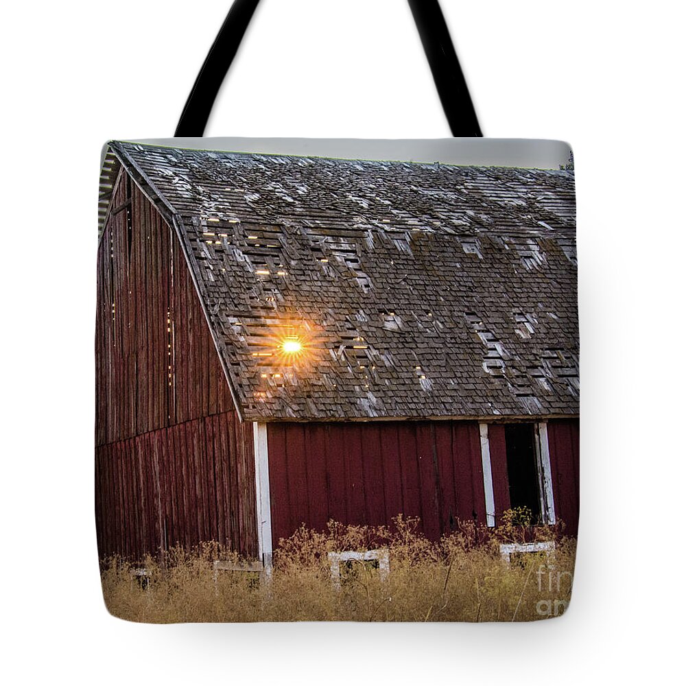 Sunset Tote Bag featuring the photograph Barn Sunset by John Greco