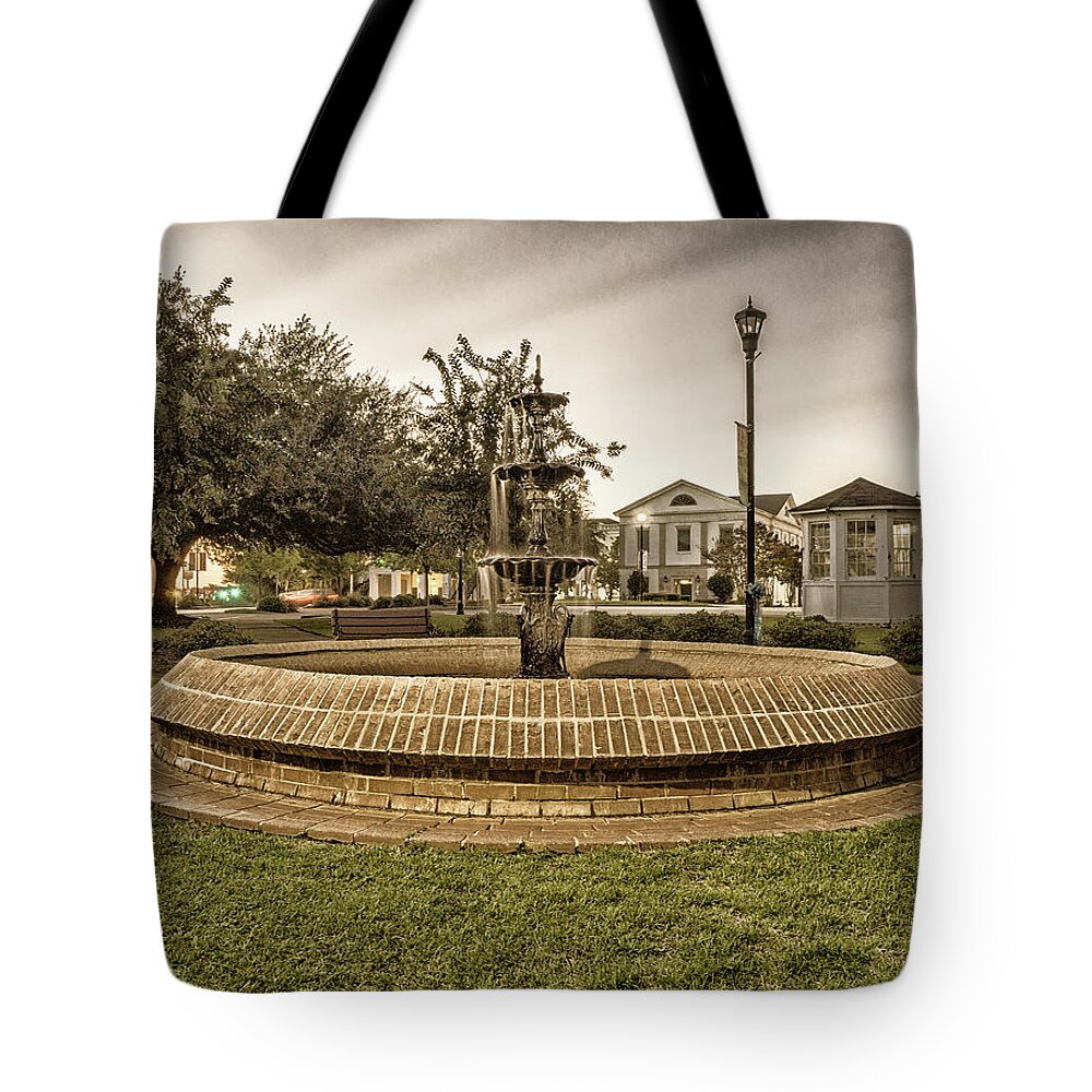 Barnwell Tote Bag featuring the photograph Barnwell Fountain by David Palmer