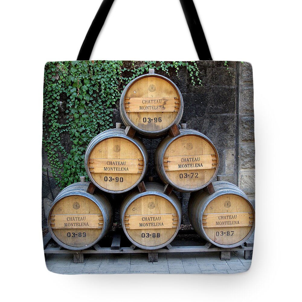 Barrel Tote Bag featuring the photograph Barrel Stack by Jean Macaluso