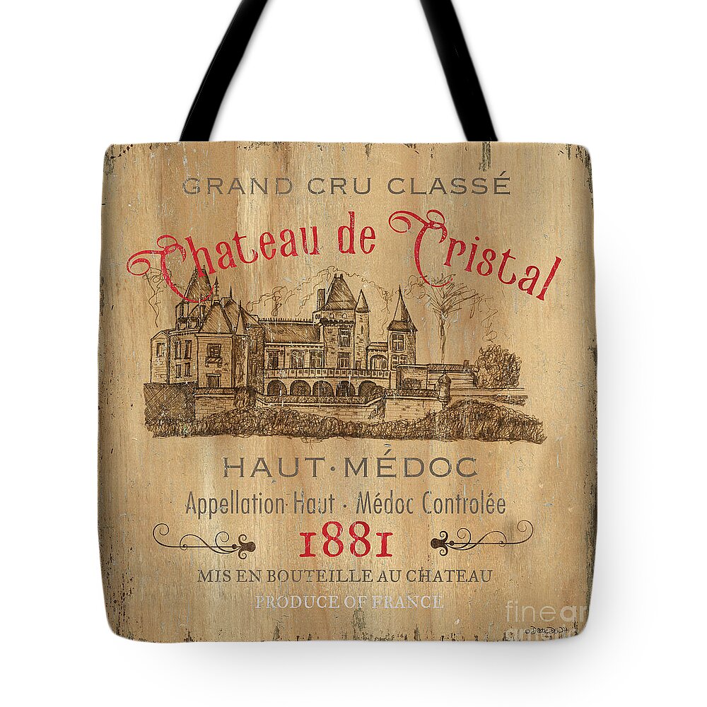 Wine Tote Bag featuring the painting Barrel Wine Label 1 by Debbie DeWitt