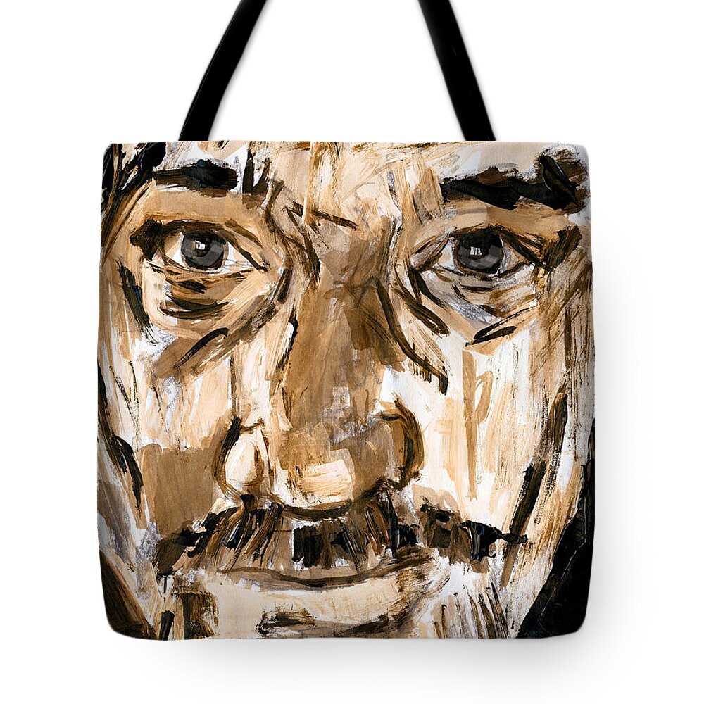 Portrait Tote Bag featuring the digital art Bart by Jim Vance