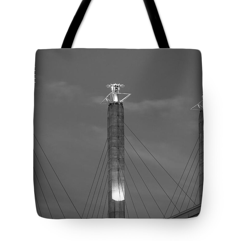 Steven Bateson Tote Bag featuring the photograph Bartle Hall Pylons Art by Steven Bateson