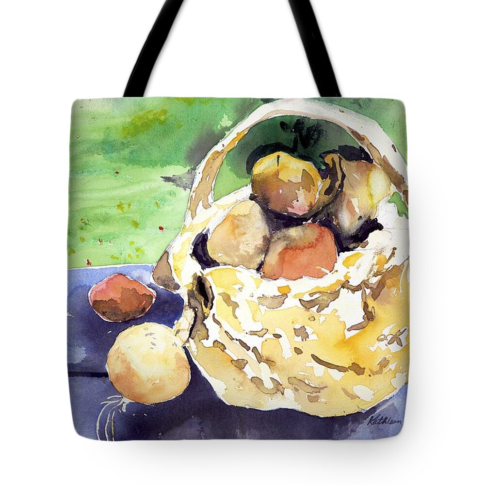 Tote Bag featuring the painting Basket of Fruit by Kathleen Barnes