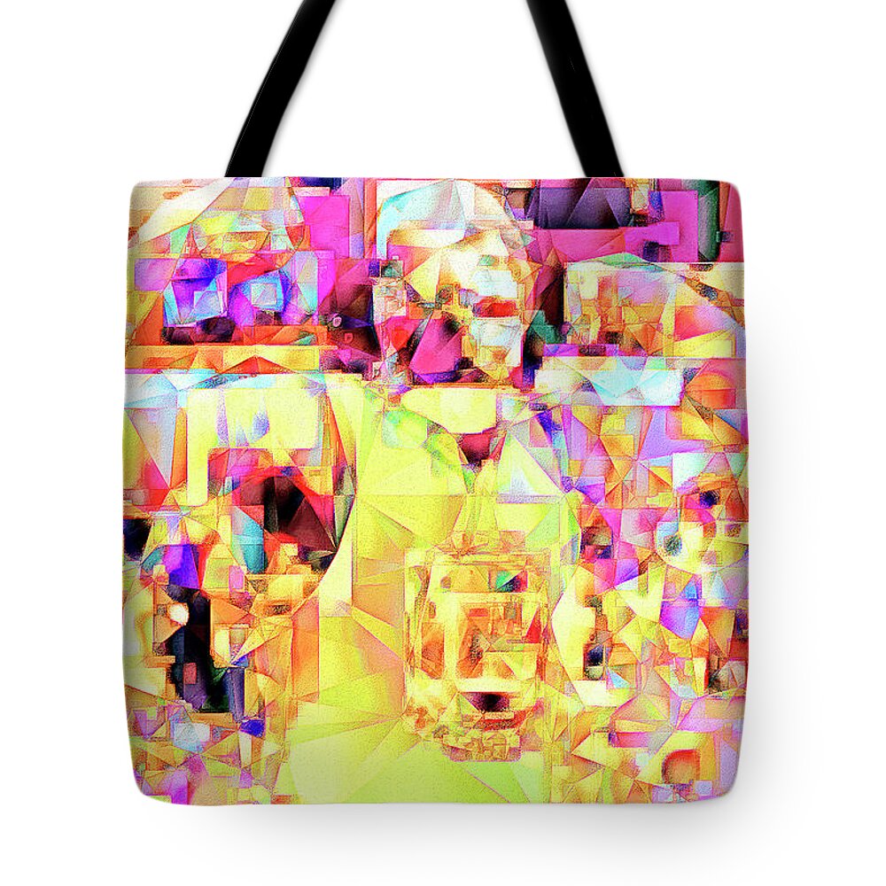 Wingsdomain Tote Bag featuring the photograph Basketball Power Flex in Abstract Cubism 20170328 by Wingsdomain Art and Photography