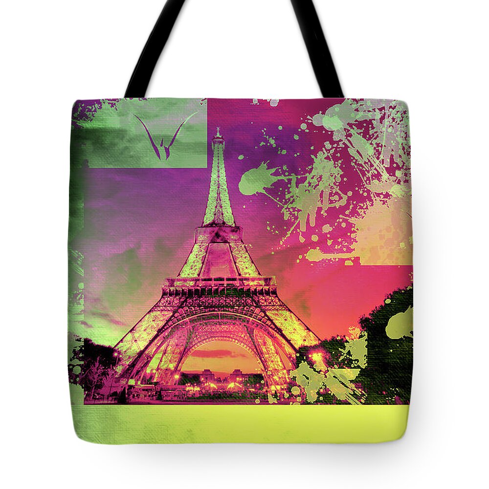 Paris Tote Bag featuring the mixed media Bastille Day 9 by Priscilla Huber