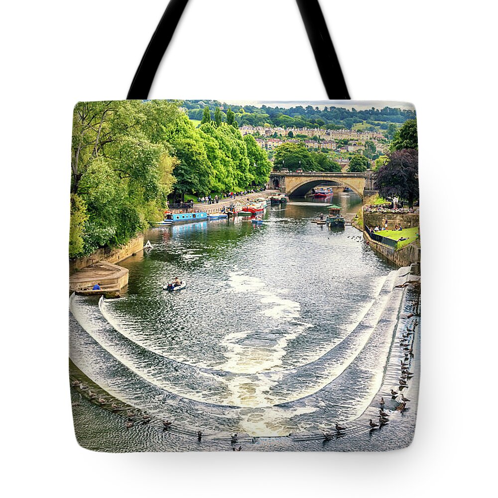 Town Tote Bag featuring the photograph Bath historical bridge by Ariadna De Raadt