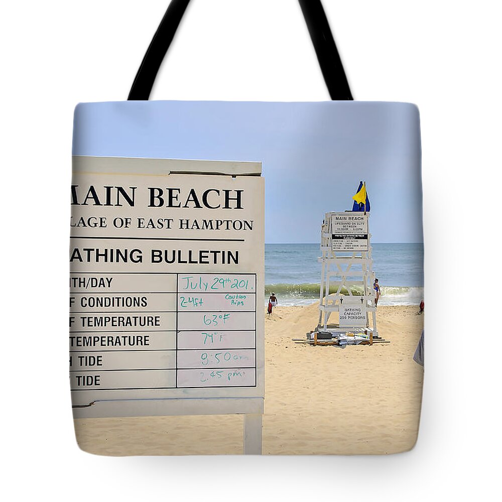 Bathing Bulletin Tote Bag featuring the photograph Bathing Bulletin by Keith Armstrong